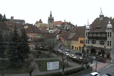 Webcam live din Sighișoara - Turnul cu Ceas din Piața Hermann Oberth